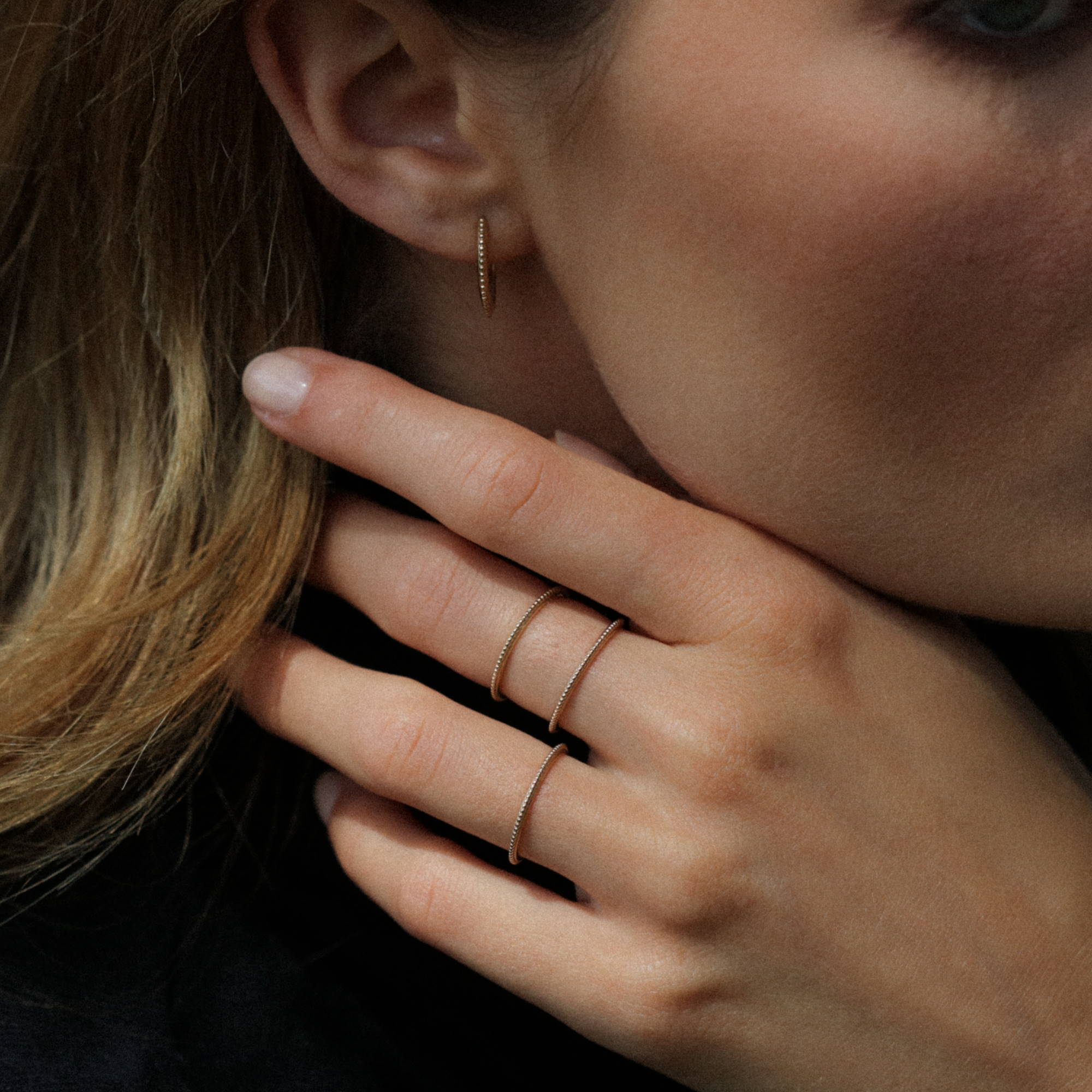 Angèle Brousse Georgia bague micro-perlée or