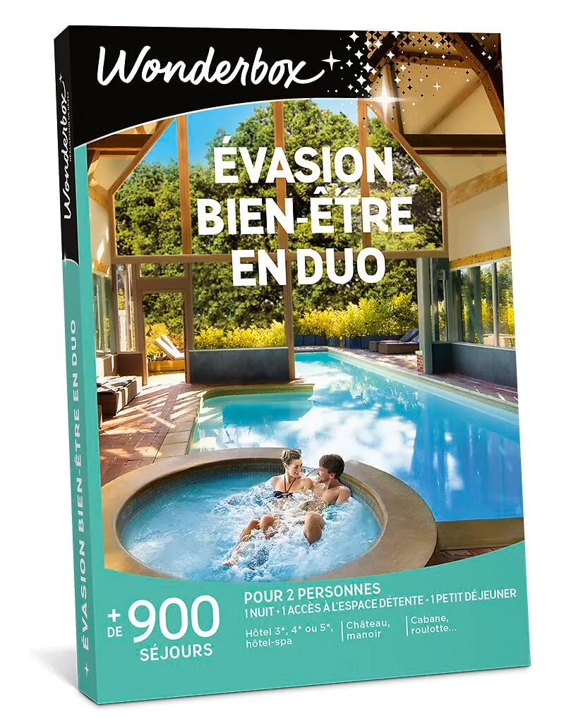 Wonderbox Évasion Bien-Être en Duo coffret cadeau nuit 2 pers