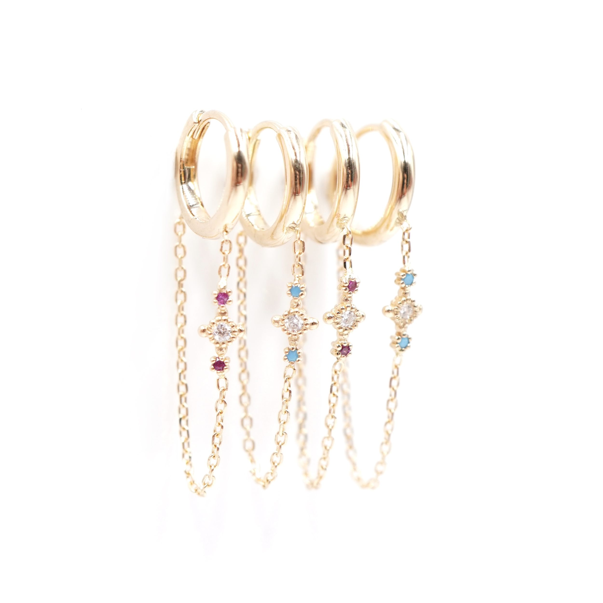 Angèle Brousse Susie créole chaîne or jaune turquoises diamants