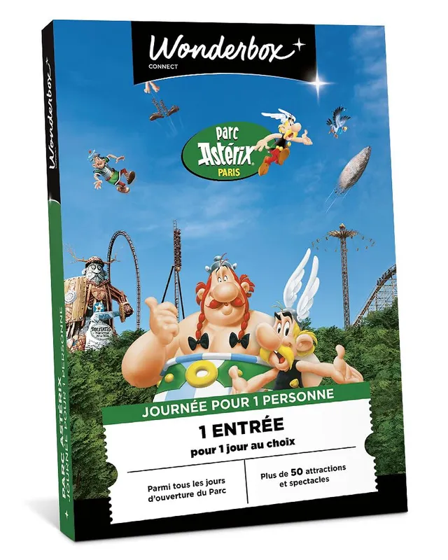 Wonderbox Parcs Astérix coffret cadeau 1 adulte entrée 1 jour