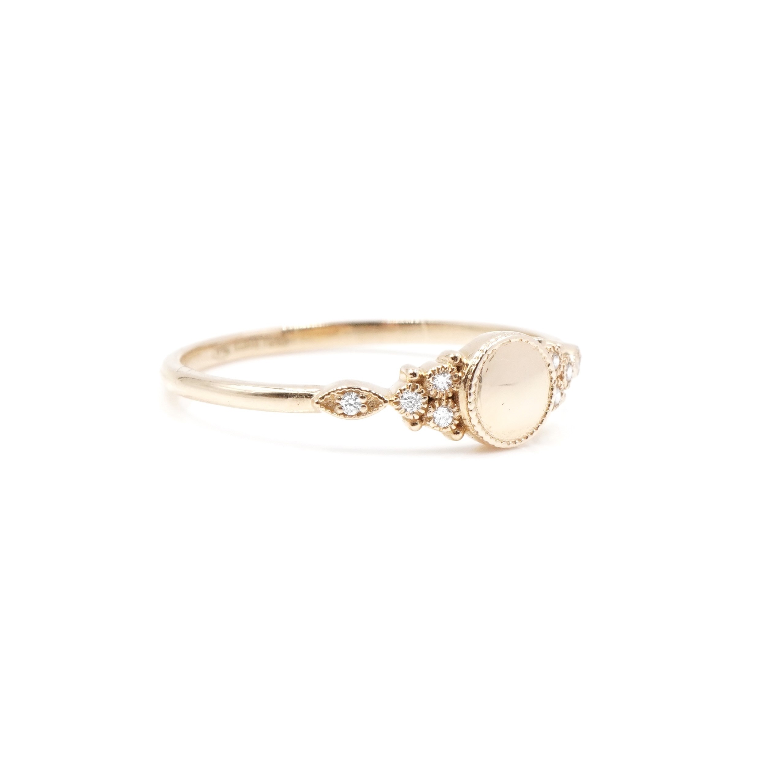 Angèle Brousse Susie Gold bague or 18 carats diamant gravable