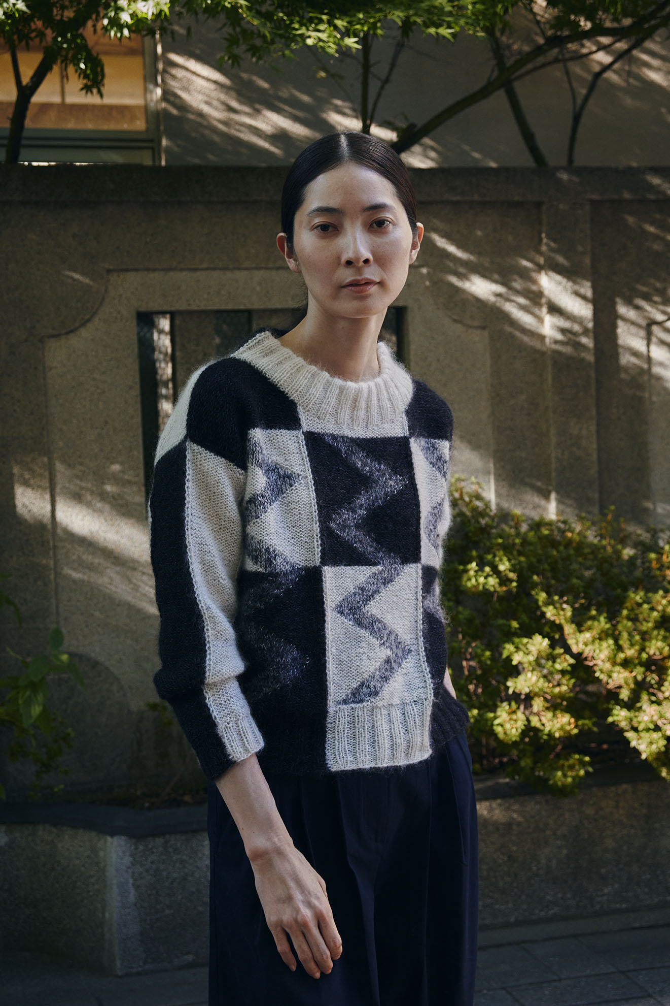 Isager Black & White patron tricot laine