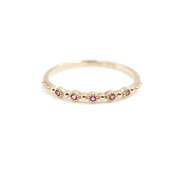 Angèle Brousse Nina Small Colors bague or tourmalines roses