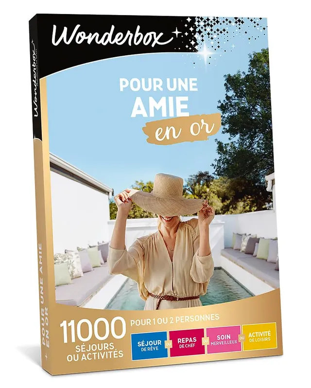 Wonderbox pour Un Ami Une Amie en Or coffret multi-thèmes 1-2 pers