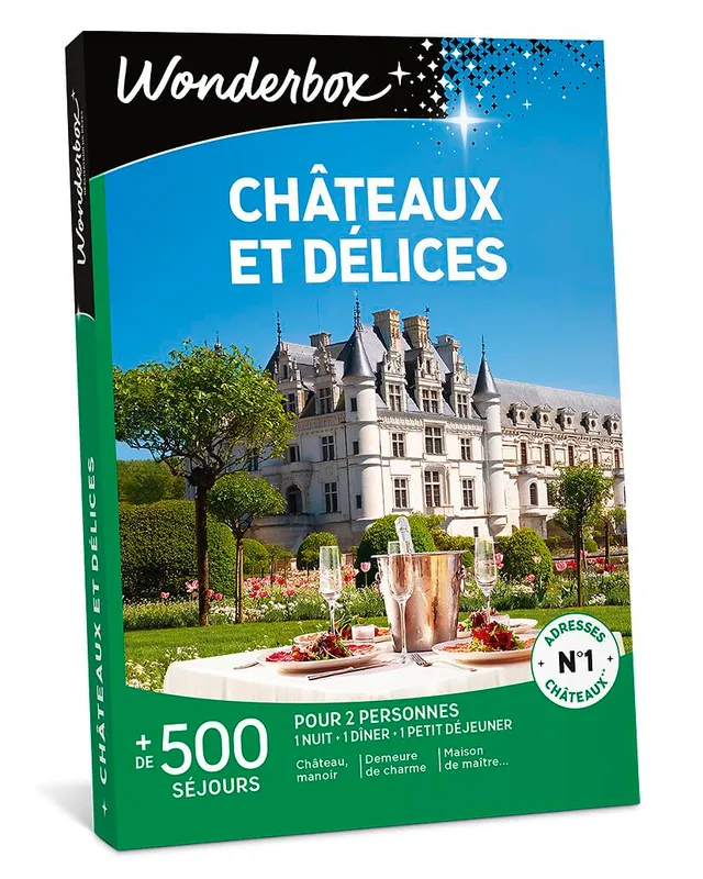 Wonderbox Châteaux et Délices coffret cadeau 2 pers avec dîner