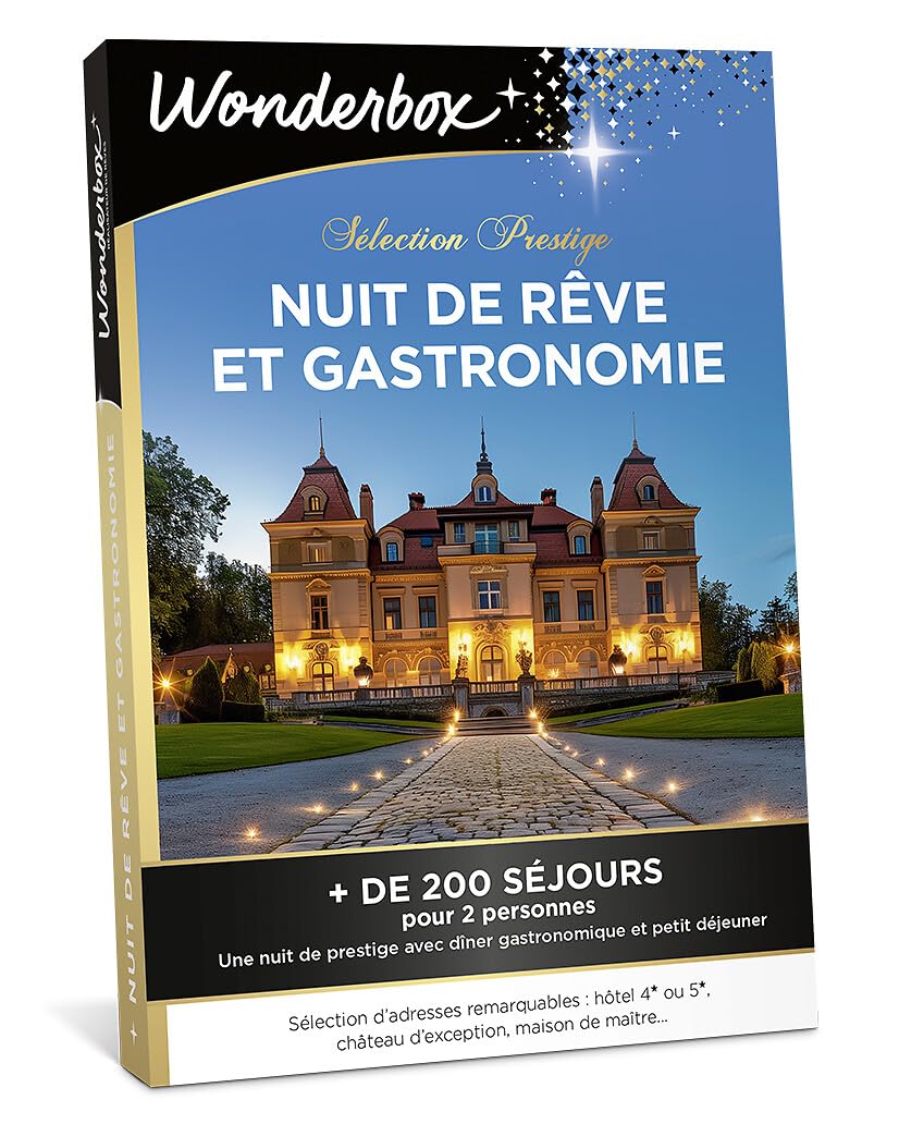 Wonderbox Nuit de Rêve et Gastronomie coffret cadeau 2 pers