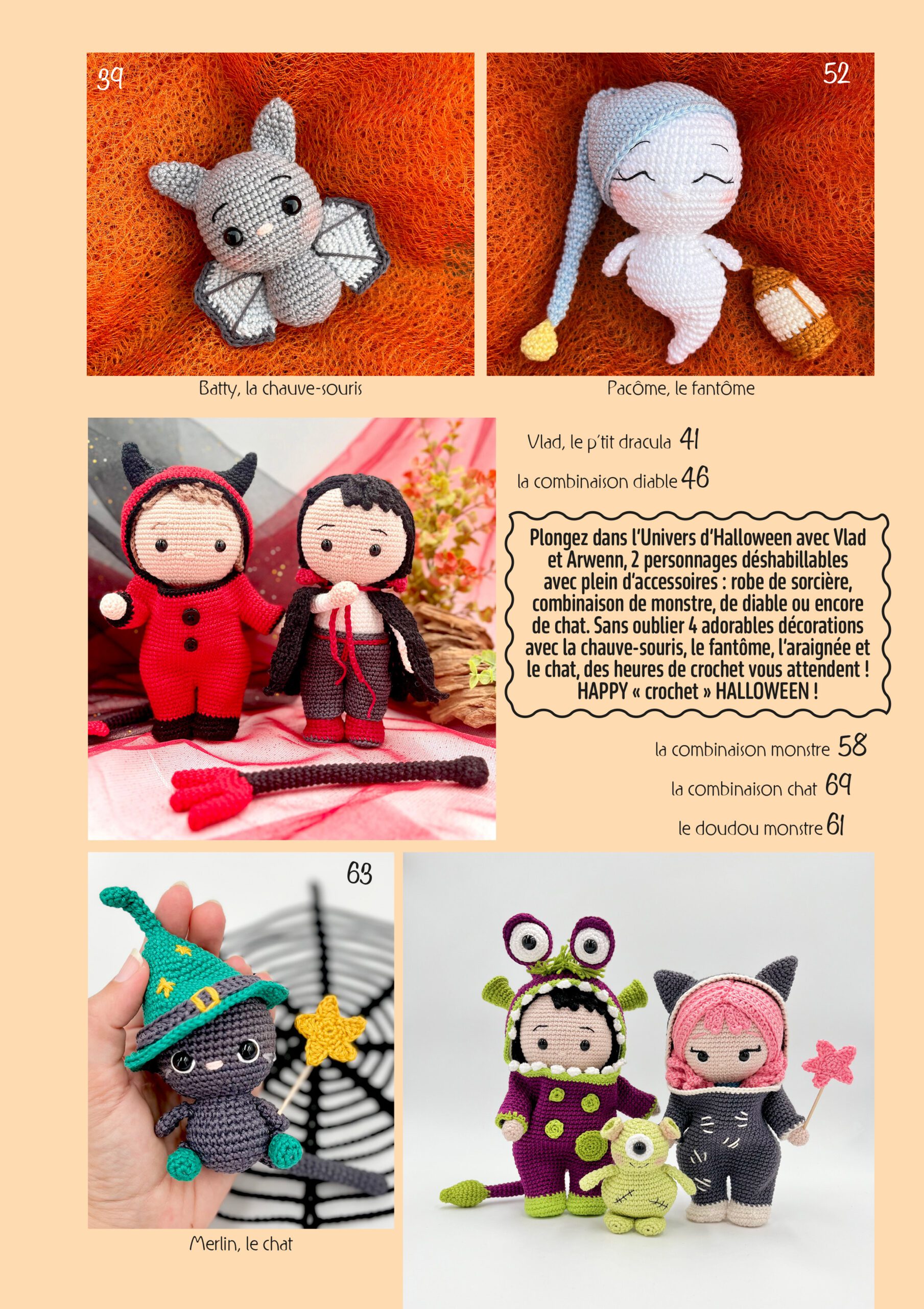 Valerie Sortilèges d'Halloween livre crochet 72 pages A4
