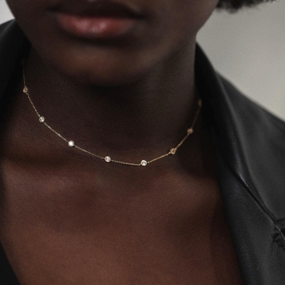 Angèle Brousse Cessi collier ras-de-cou or 18 carats topazes