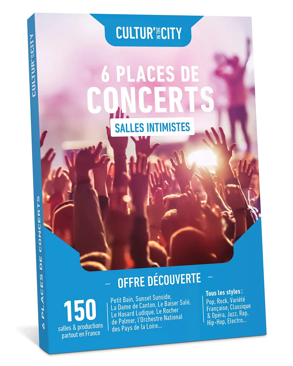 Cultur'In The City Concerts Découverte coffret cadeau 6 places concert