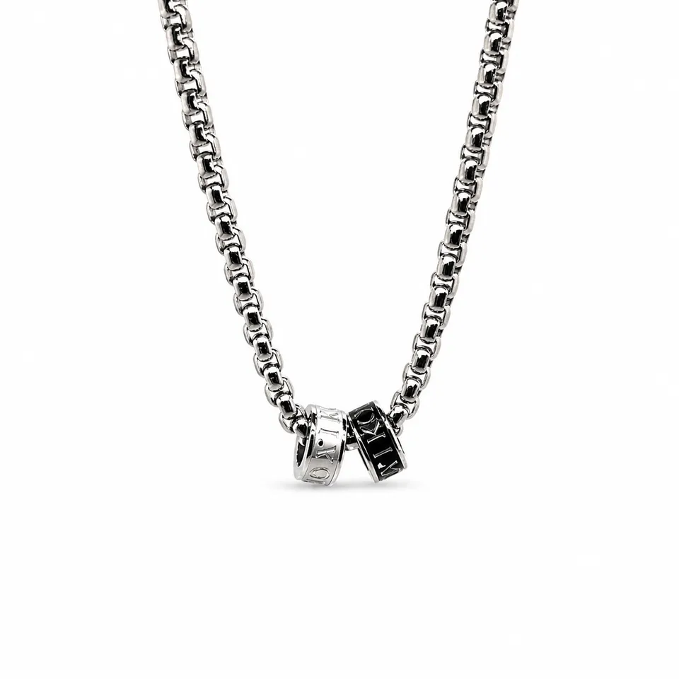 IKOBA Colliers collier motif acier black-oil