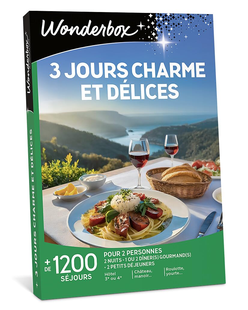 Wonderbox 3 Jours Charme et Délices coffret séjour 2 nuits 2 pers