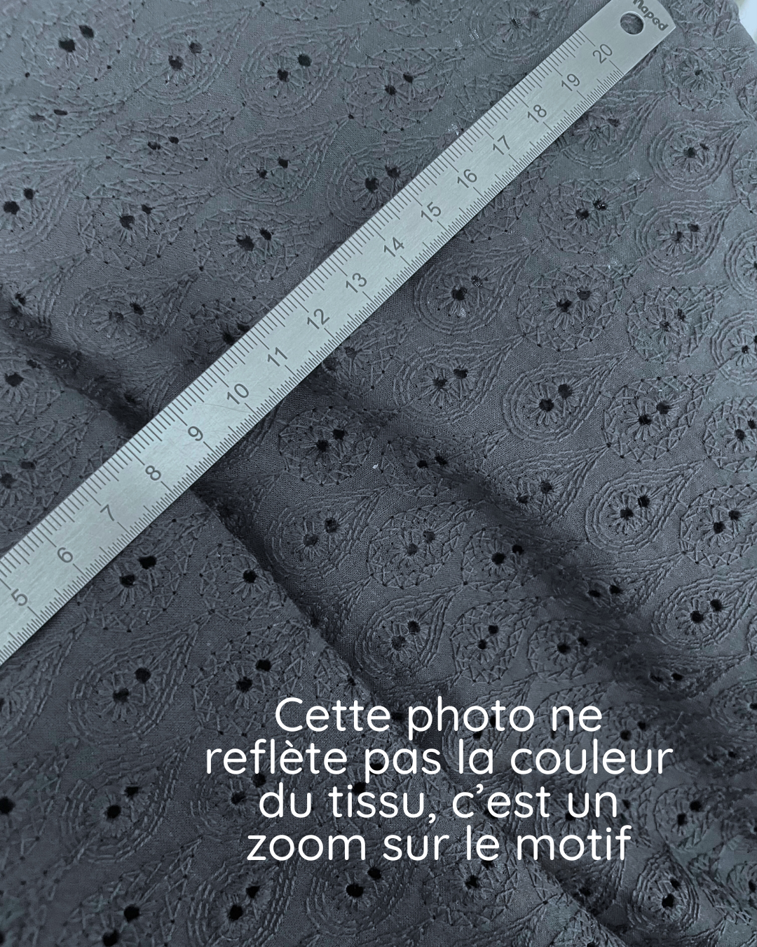 Laeti & Léa coupon broderie anglaise bleu marine 1m40 coton