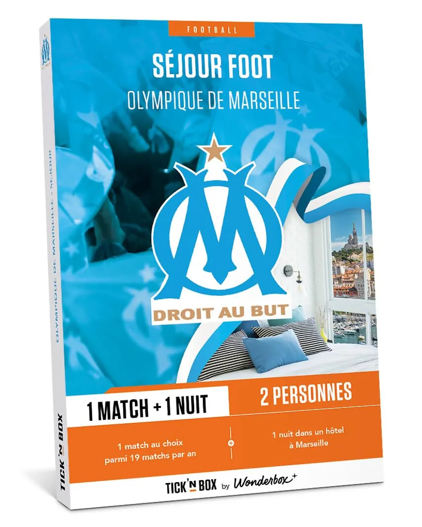 Tick'nBox Olympique de Marseille coffret séjour match + nuit
