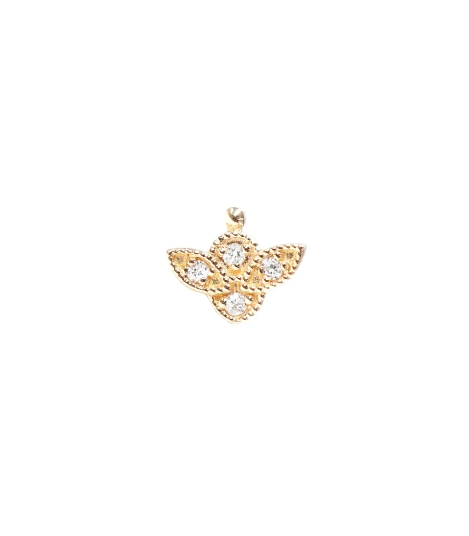 ANGÈLE BROUSSE Romance puce d'oreille or jaune 18 carats diamant
