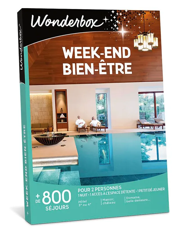 Wonderbox Week-End Bien-Être coffret cadeau 1 nuit 2 personnes spa