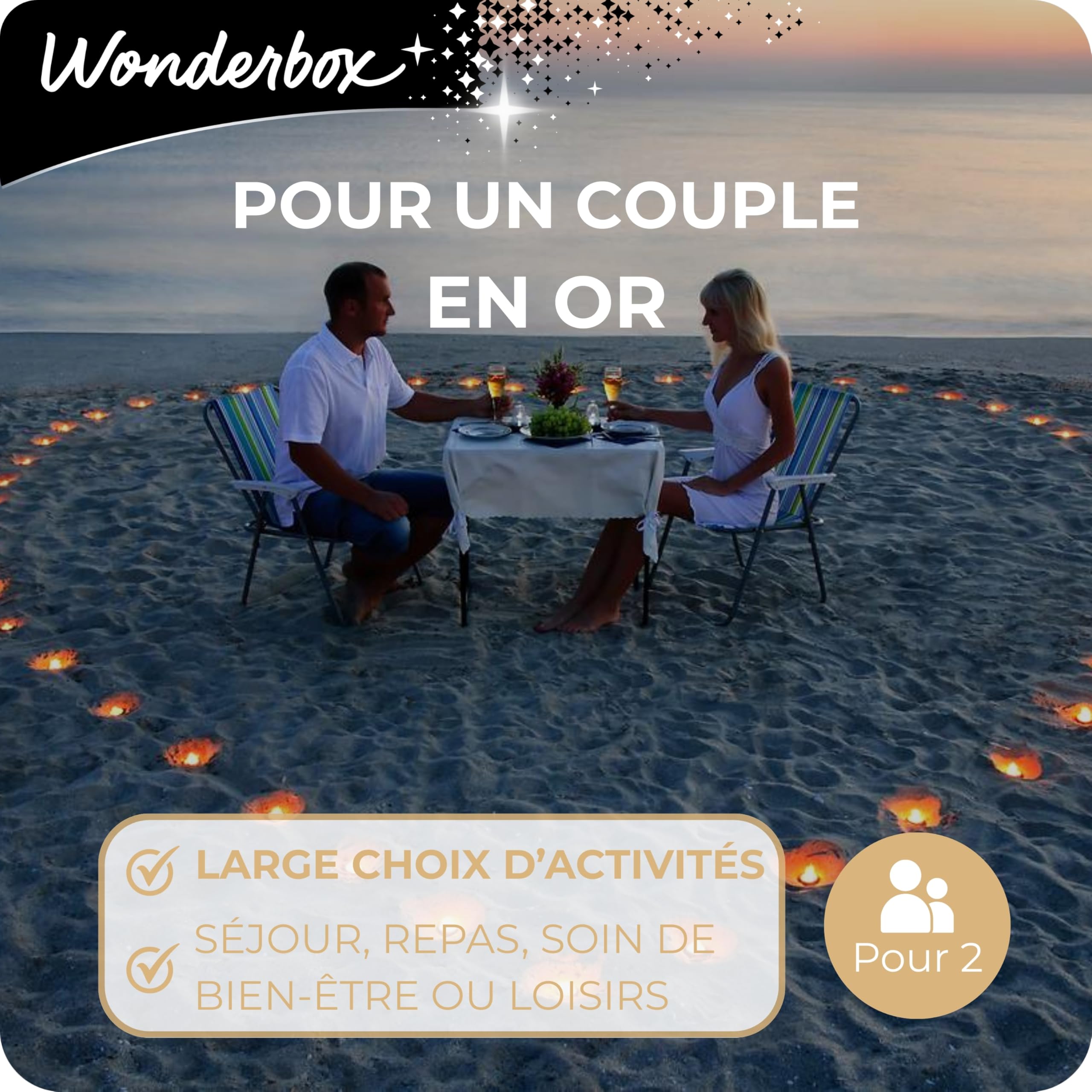 Wonderbox Pour Un Couple en Or coffret 2 personnes séjour repas