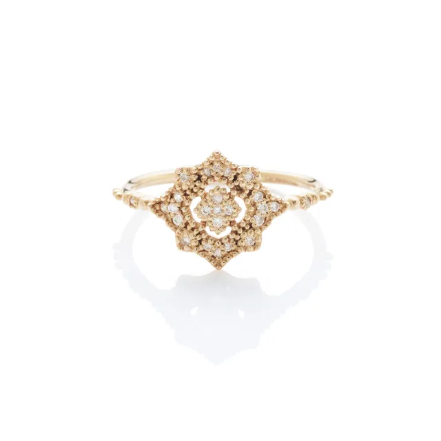 Angèle Brousse Nina Flower bague or 18 carats 20 diamants