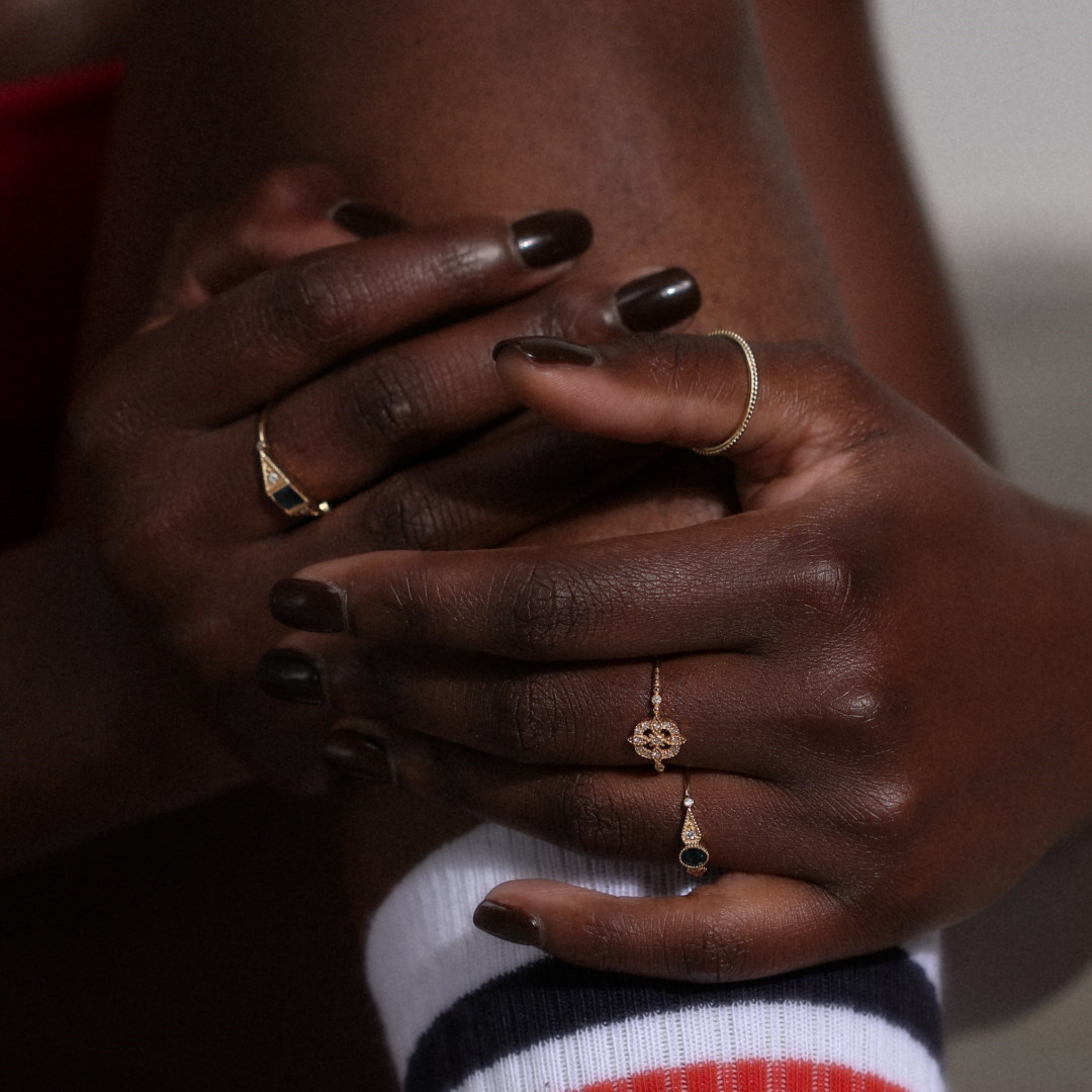 Angèle Brousse Georgia bague micro-perlée or