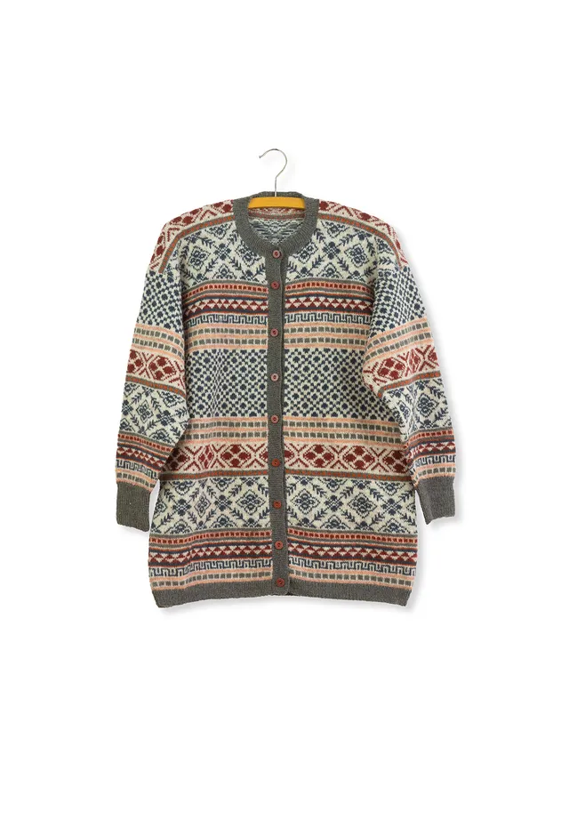 Isager Yarn Kits Fair Isle cardigan kit tricot gilet jacquard