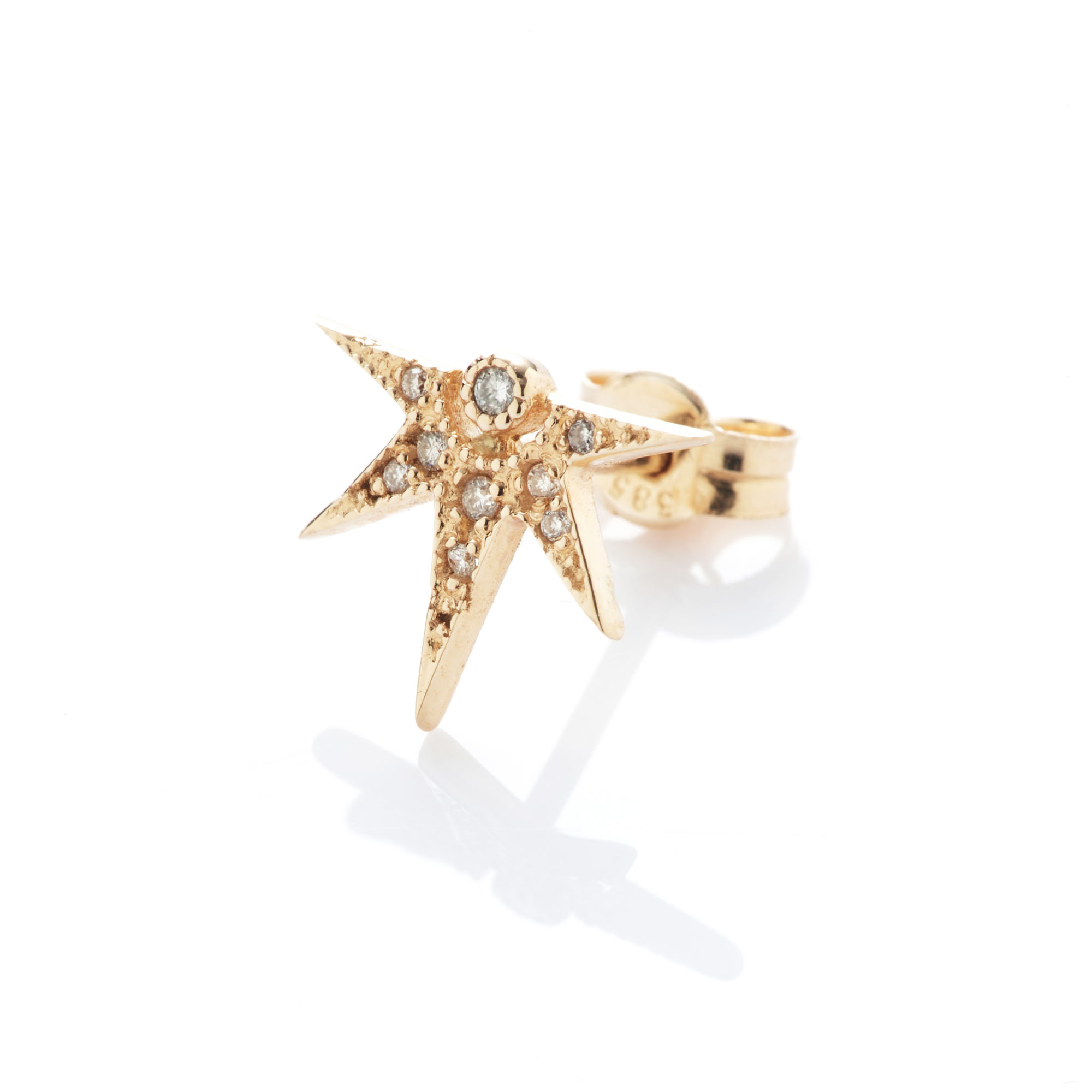Angèle Brousse Janis demi-étoile boucle d'oreille or 18 carats diamants