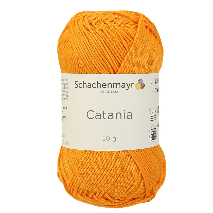 Schachenmayr Catania 0411 fil coton mango jaune 50 g