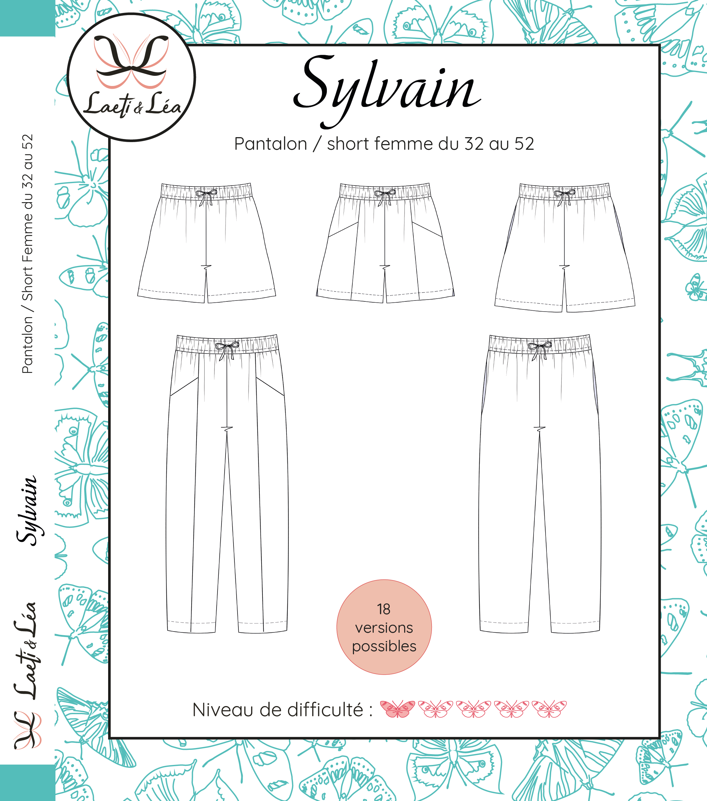 Laeti & Léa Sylvain patron pantalon femme PDF taille élastique