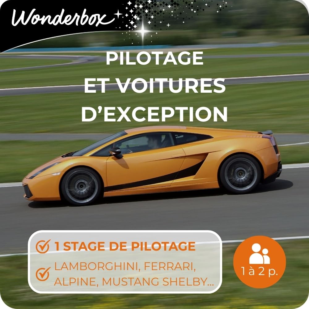 Wonderbox Pilotage Voitures Exception coffret 1-2 pers