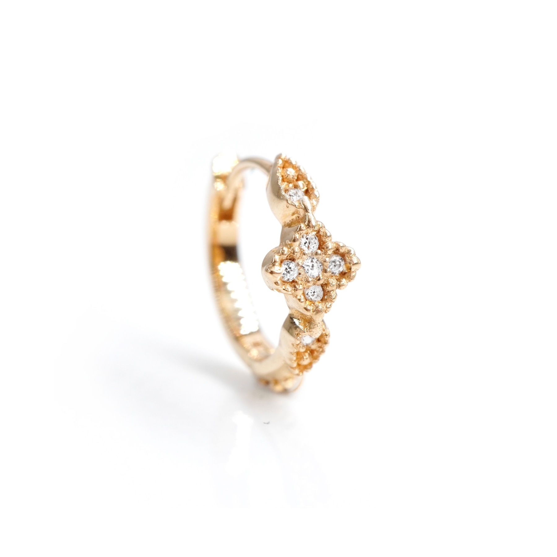 ANGÈLE BROUSSE Nina Flower pétales créole or jaune 18 carats