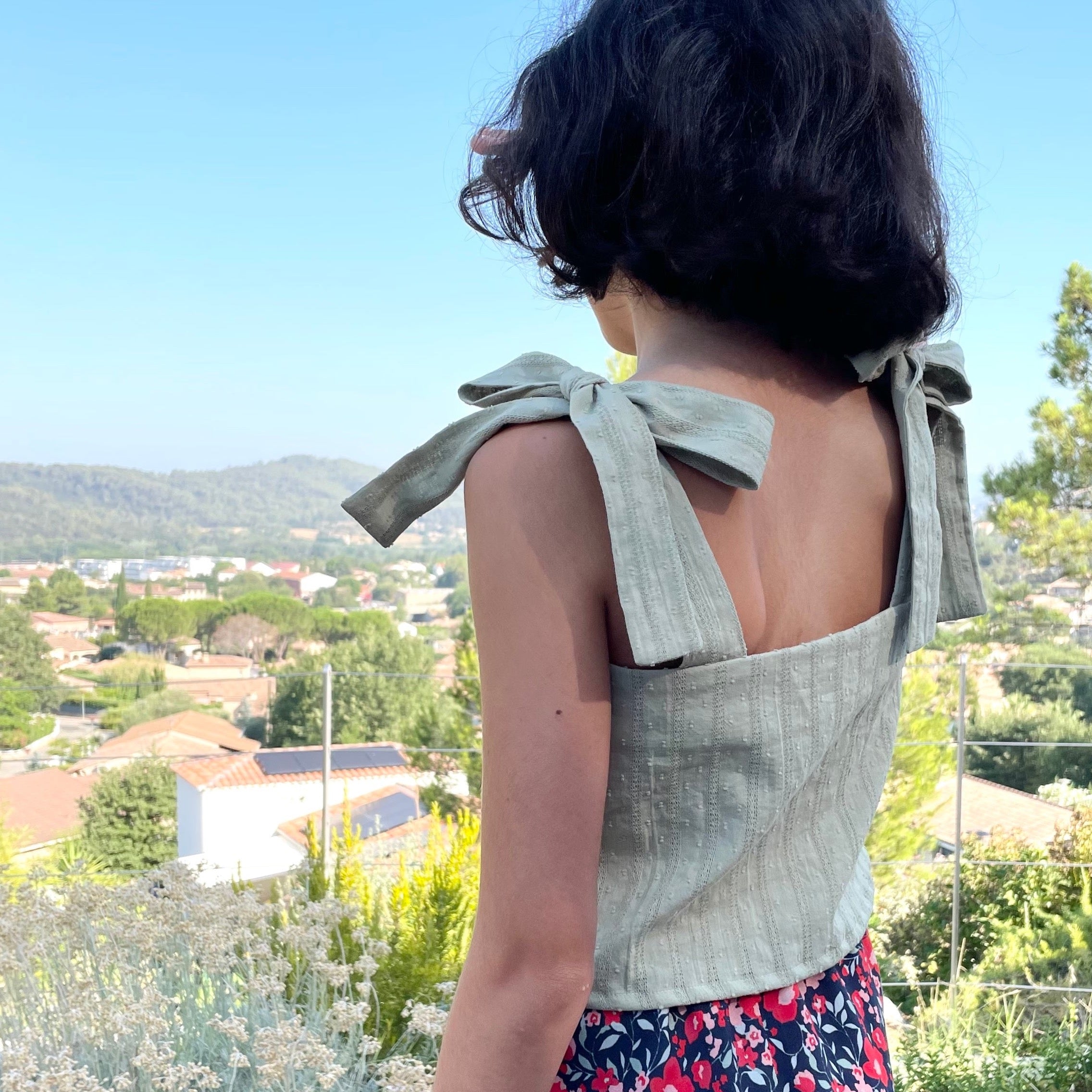 Laeti & Léa voile coton plumetis brodé coupon terracotta