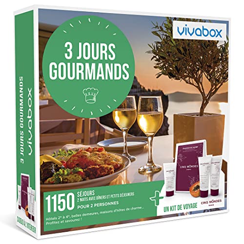 Wonderbox Vivabox 3 Jours Gourmands coffret cadeau couple 2 pers.