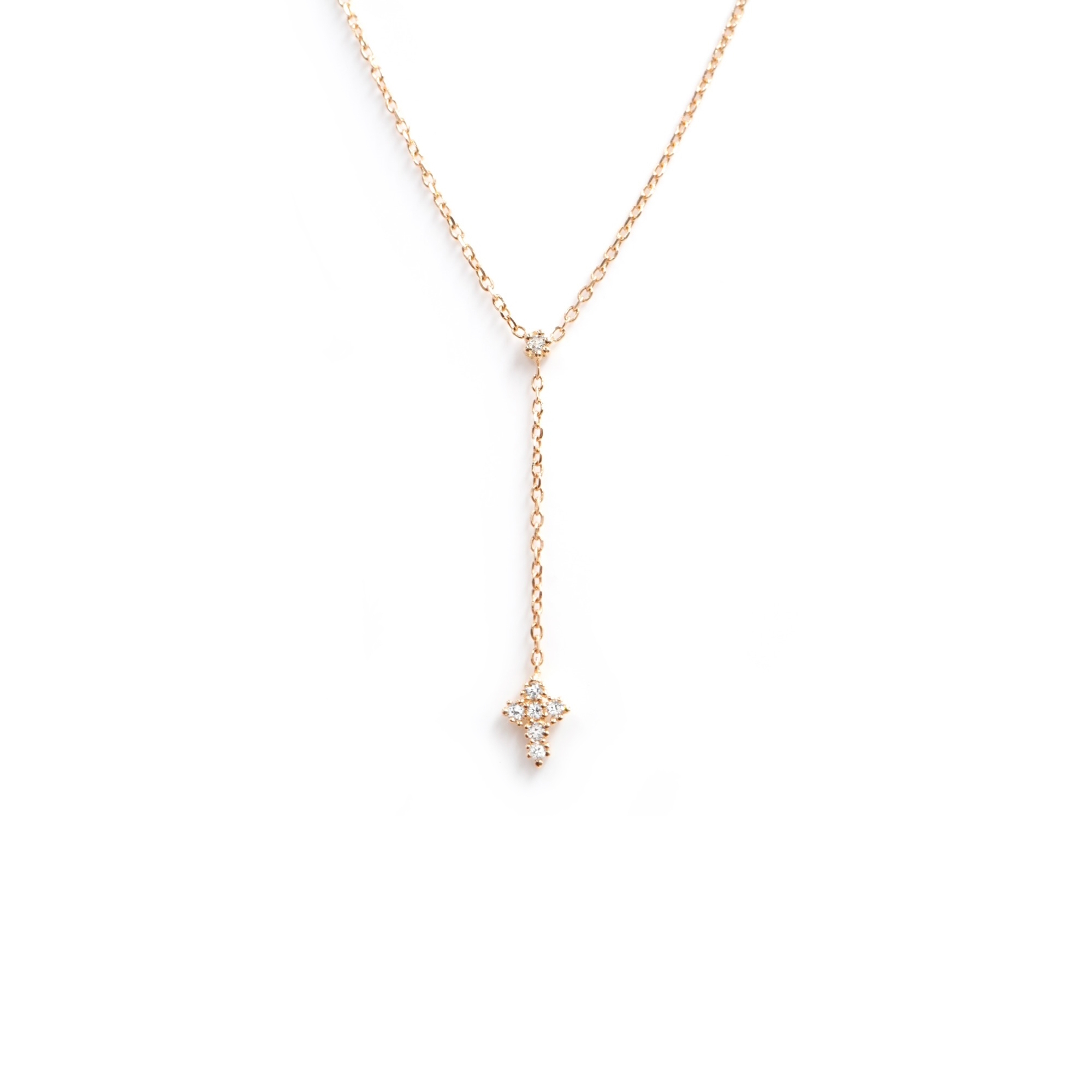 Angèle Brousse Eternity croix collier or jaune 18 carats diamants