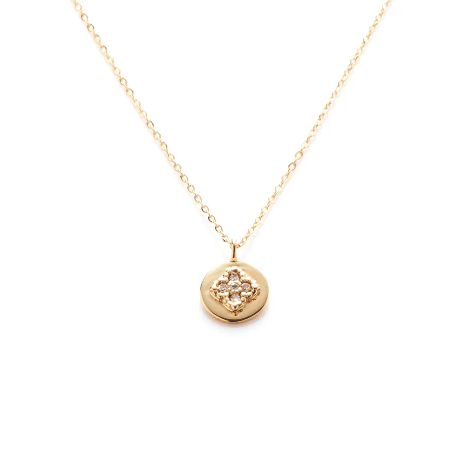 Angèle Brousse Nina collier médaille or 18 carats diamants 44 cm