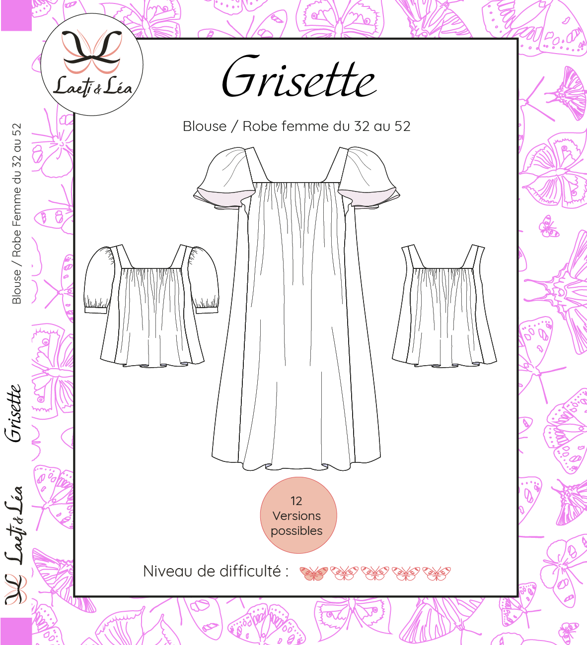 Laeti & Léa Grisette patron blouse robe femme 32-52 PDF