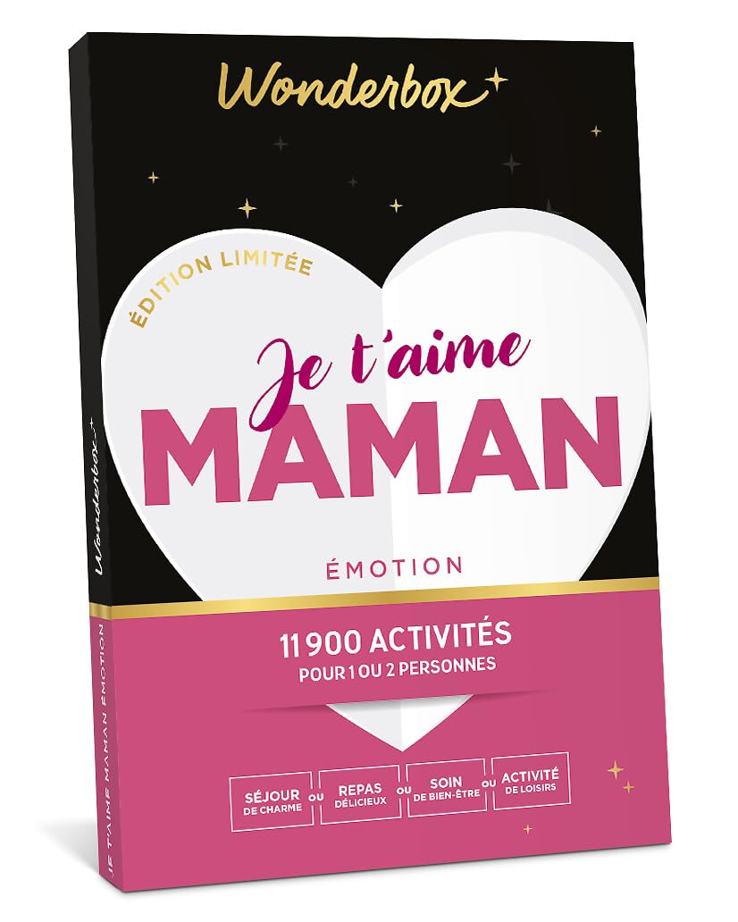 Wonderbox Je t'aime Maman coffret cadeau émotion 1-2 pers.