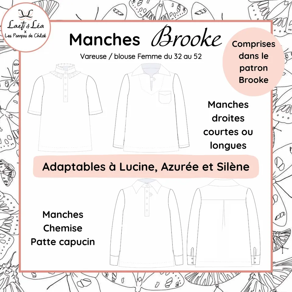 Laeti & Léa Brooke manches patron blouse femme PDF 32-52 modulable