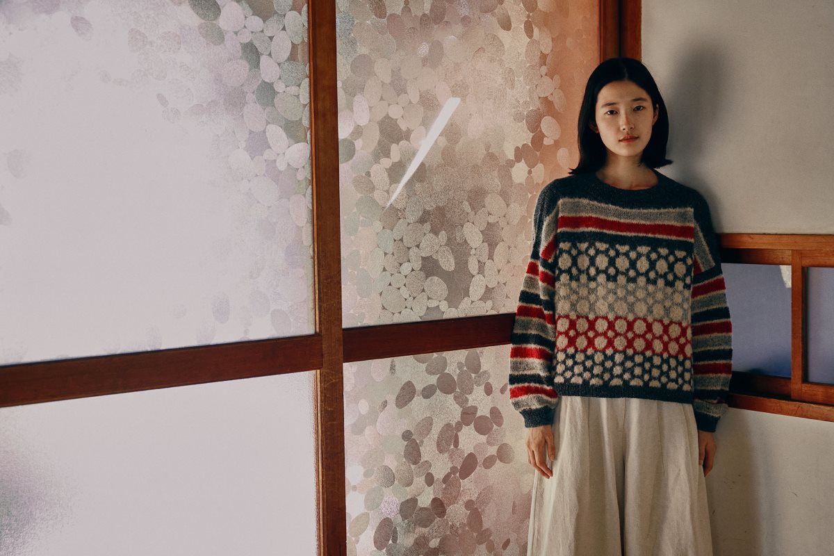 Isager Circles and stripes model 1 kit tricot pull