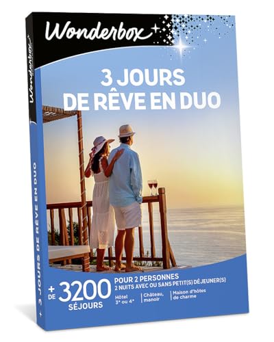 Wonderbox 3 Jours De Rêve en Duo coffret séjour 2 nuits 2 pers