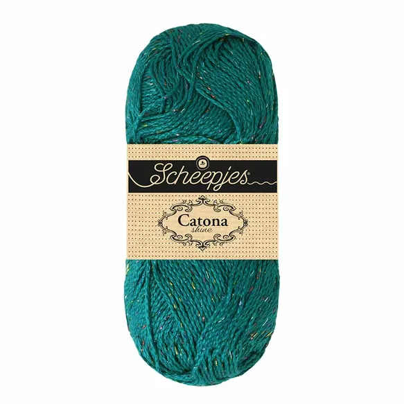 Scheepjes Catona Shine 401 fil coton sarcelle foncée 50 g