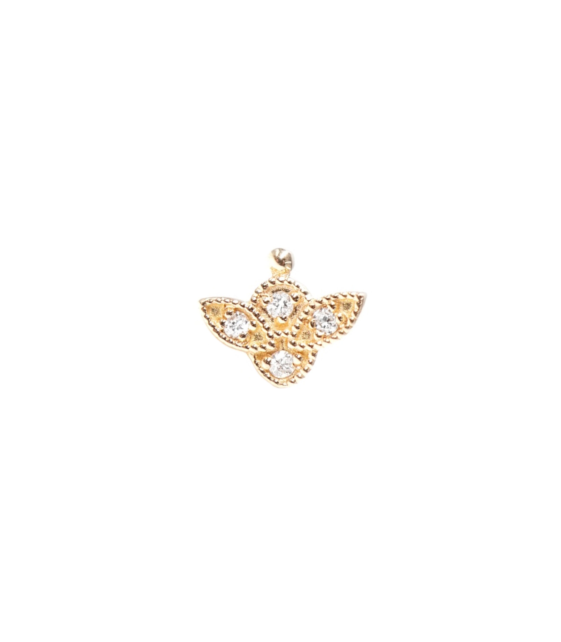 ANGÈLE BROUSSE Romance puce d'oreille or jaune 18 carats diamant