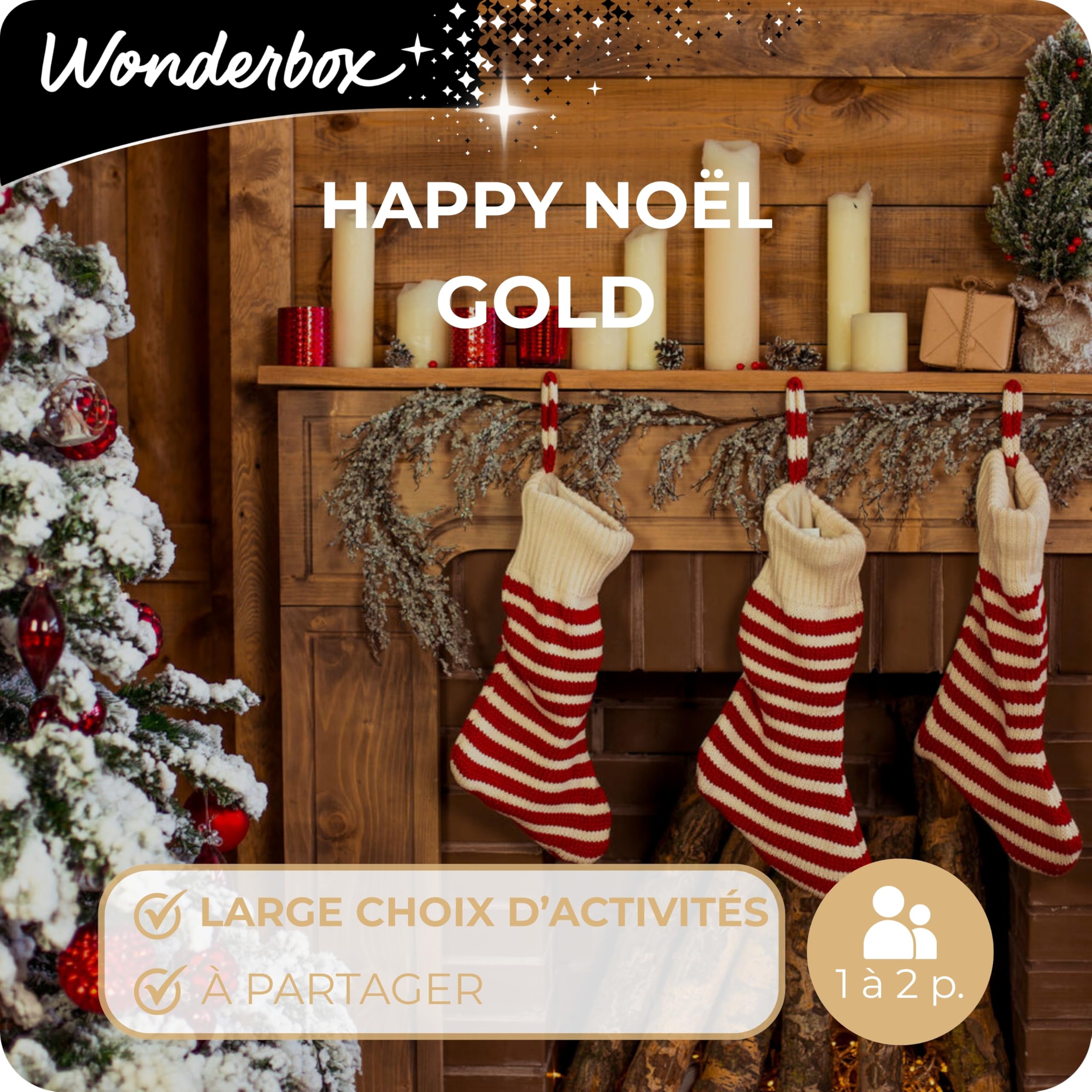 Wonderbox Happy Noël Gold coffret cadeau multi-activités 1-2 pers