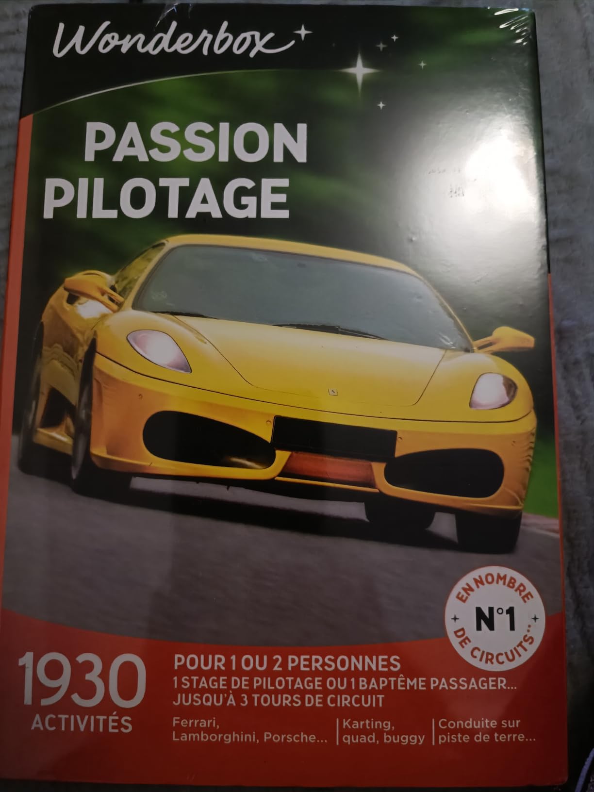 Wonderbox Passion Pilotage coffret cadeau stage Ferrari Porsche