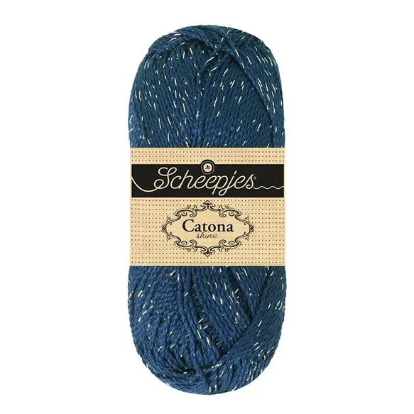 Scheepjes Catona Shine 527 Minuit fil coton argent