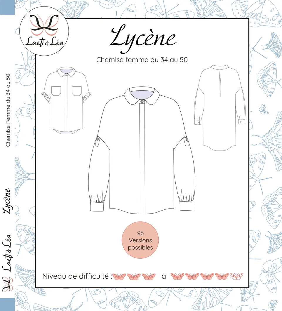 Laeti & Léa Lycène chemisier patron couture femme 34-50 PDF