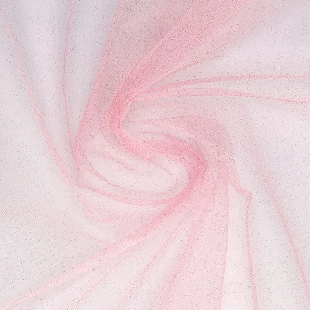 Tulle à paillettes rose 25 x 140 cm robe poupée