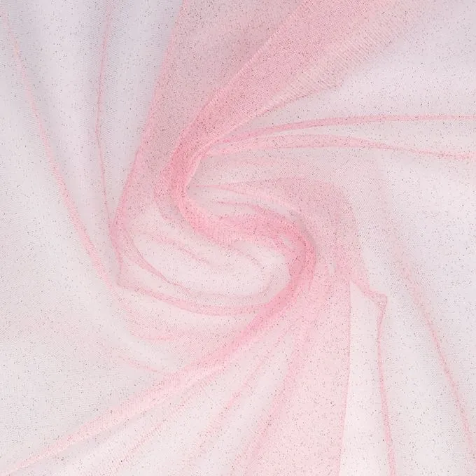 Tulle à paillettes rose 25 x 140 cm robe poupée