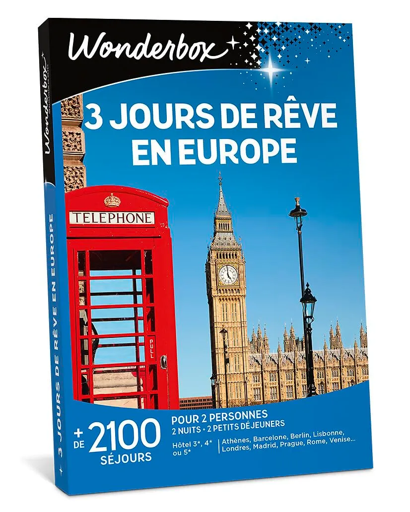 Wonderbox Week-End en Amoureux coffret séjour 2 nuits pour 2