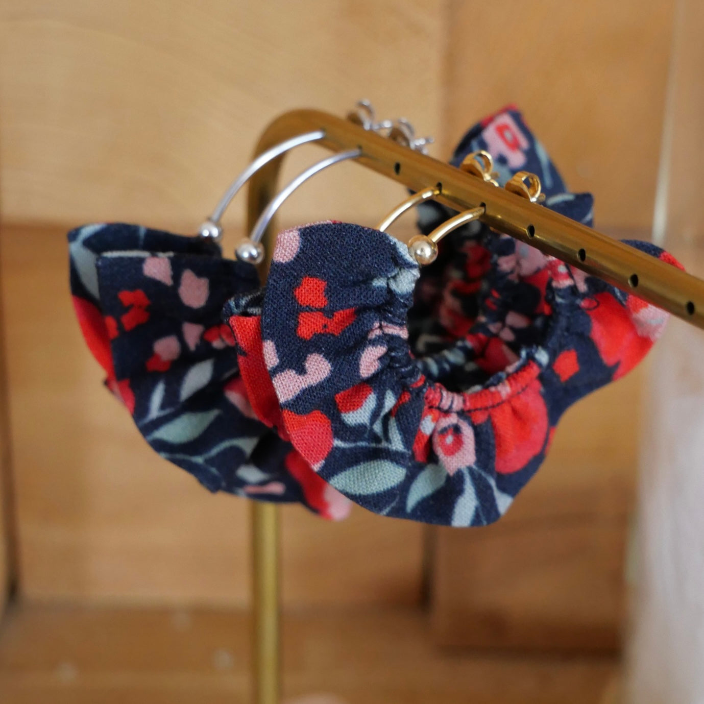 Laeti & Léa Luna Dahlia boucles d'oreilles argentées petites 56 mm