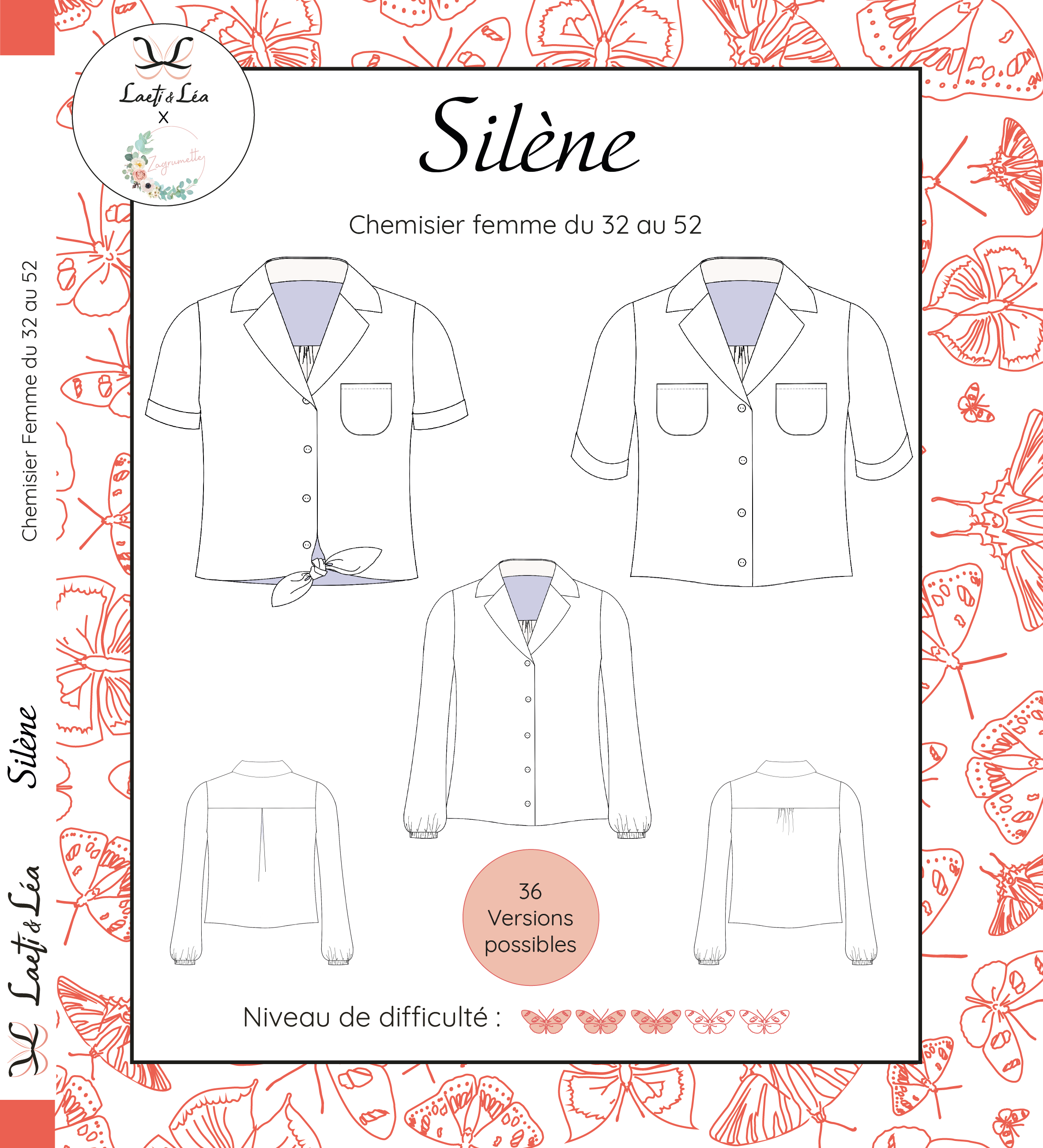 Laeti & Léa Silène patron chemisier femme 32-52 PDF