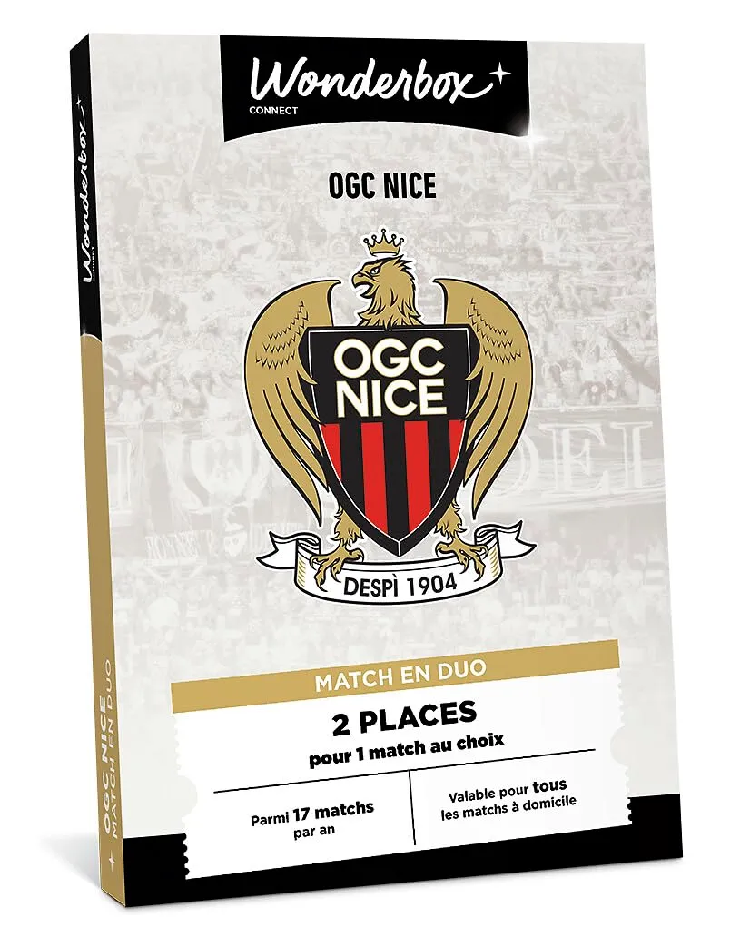 Wonderbox OGC Nice coffret cadeau foot 2 places 2 pers.