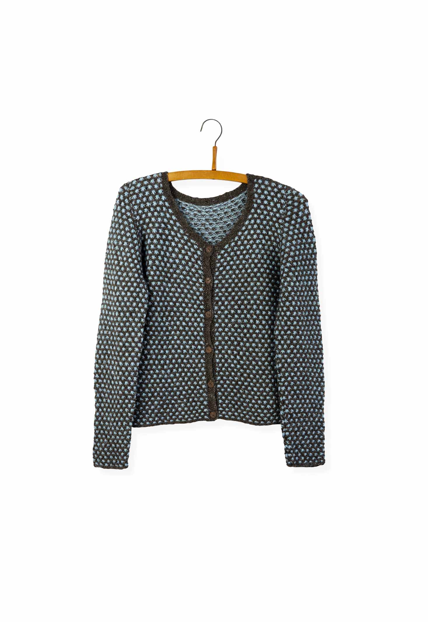 Isager Blå Hortensia kit tricot laine bleue